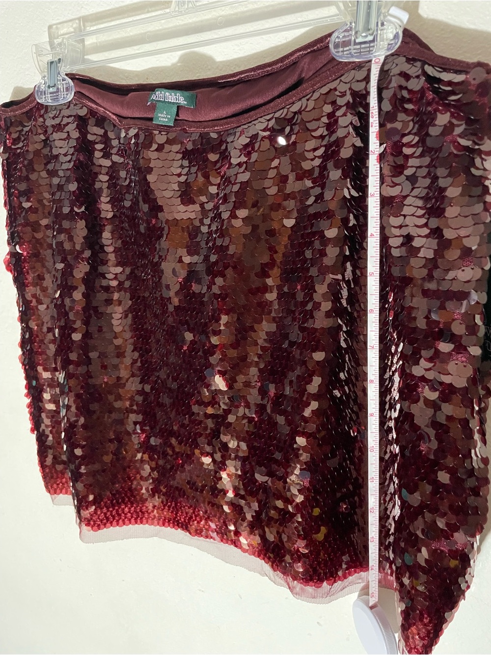 wild fable Burgundy Sequin Mini Skirt